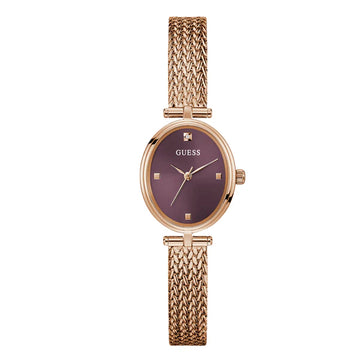 Guess Ruby Gold Mesh Bracelet Dial Quartz Watch for Ladies - G0935L4