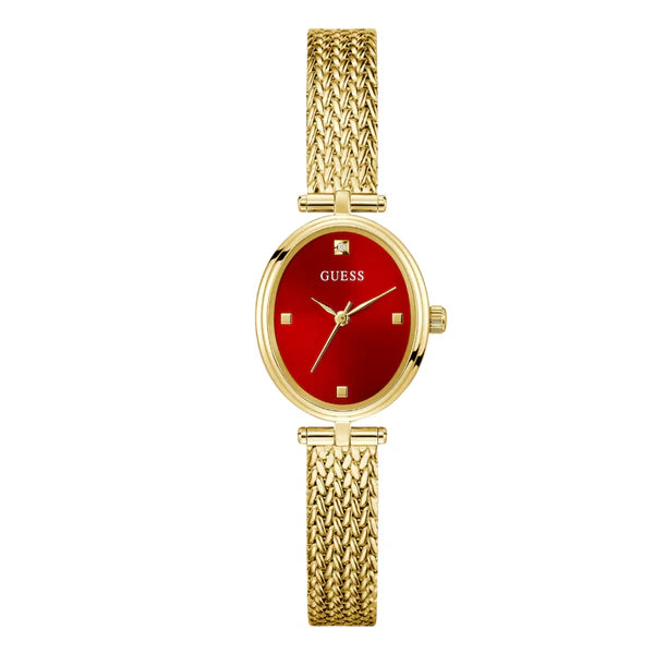 Guess Ruby Gold Mesh Bracelet Dial Quartz Watch for Ladies - G0935L4