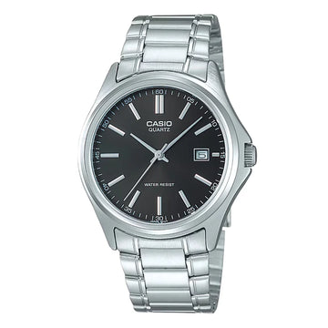 Casio Silver Stainless Steel Black Dial Quartz Watch