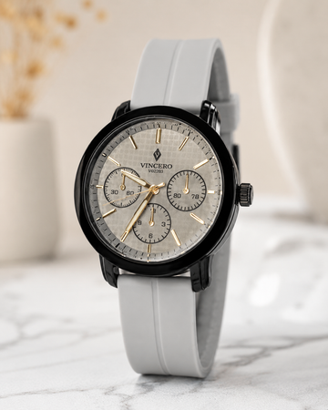 Vincero Luxury Men's Chronograph Watch – Matte Dial with Premium Rubber Strap