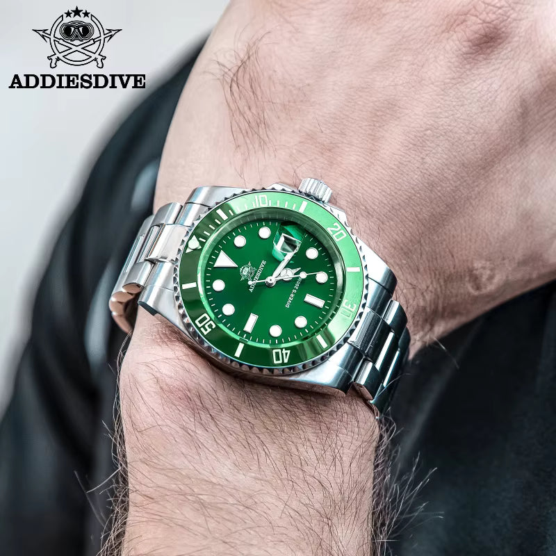 Pagani Design Silver Stainless Steel Green Dial Automatic Watch for Gents - PD1661