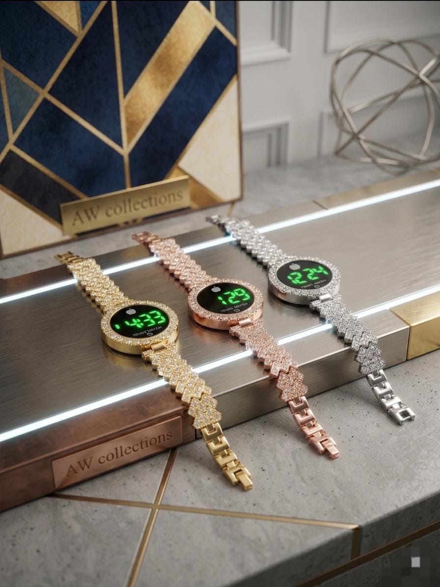 Watches & Jewellery Diamond Touch Screen LED Watch Ladies Fashion Quartz Watch